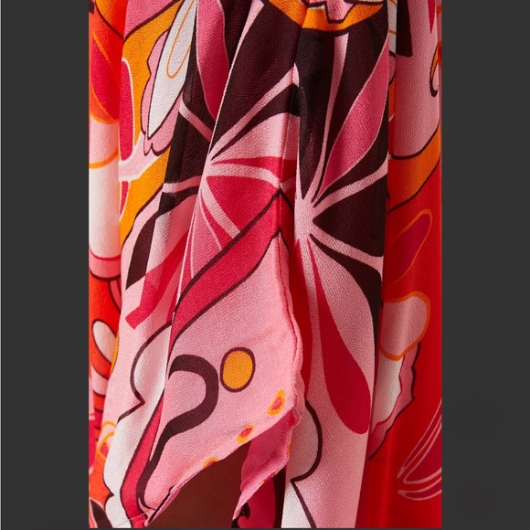 NWOT Cin Cin Malibu Caftan Boheme Pink Print - One Size - Picture 5 of 7